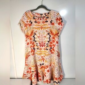 Chelsea & Theodore Pink and Floral Printed Dress, Size XL